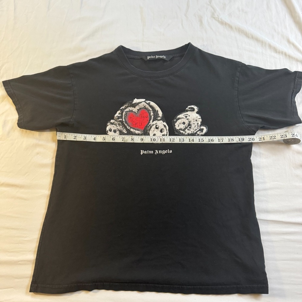 Palm Angels Teddy Bear Black T-Shirt Mens Medium Cotton - Picture 4 of 8